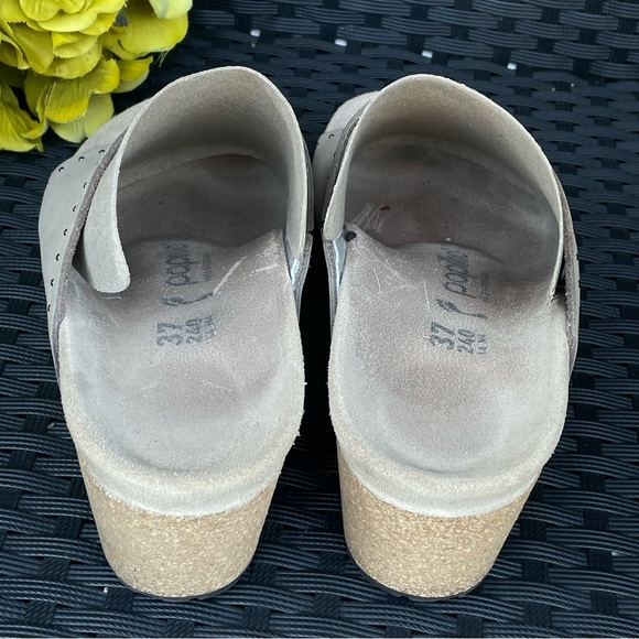 PAPILLIO  Rivet Womens Wedge Heel Mule Sandal Stone Size 37 - Picture 3 of 7